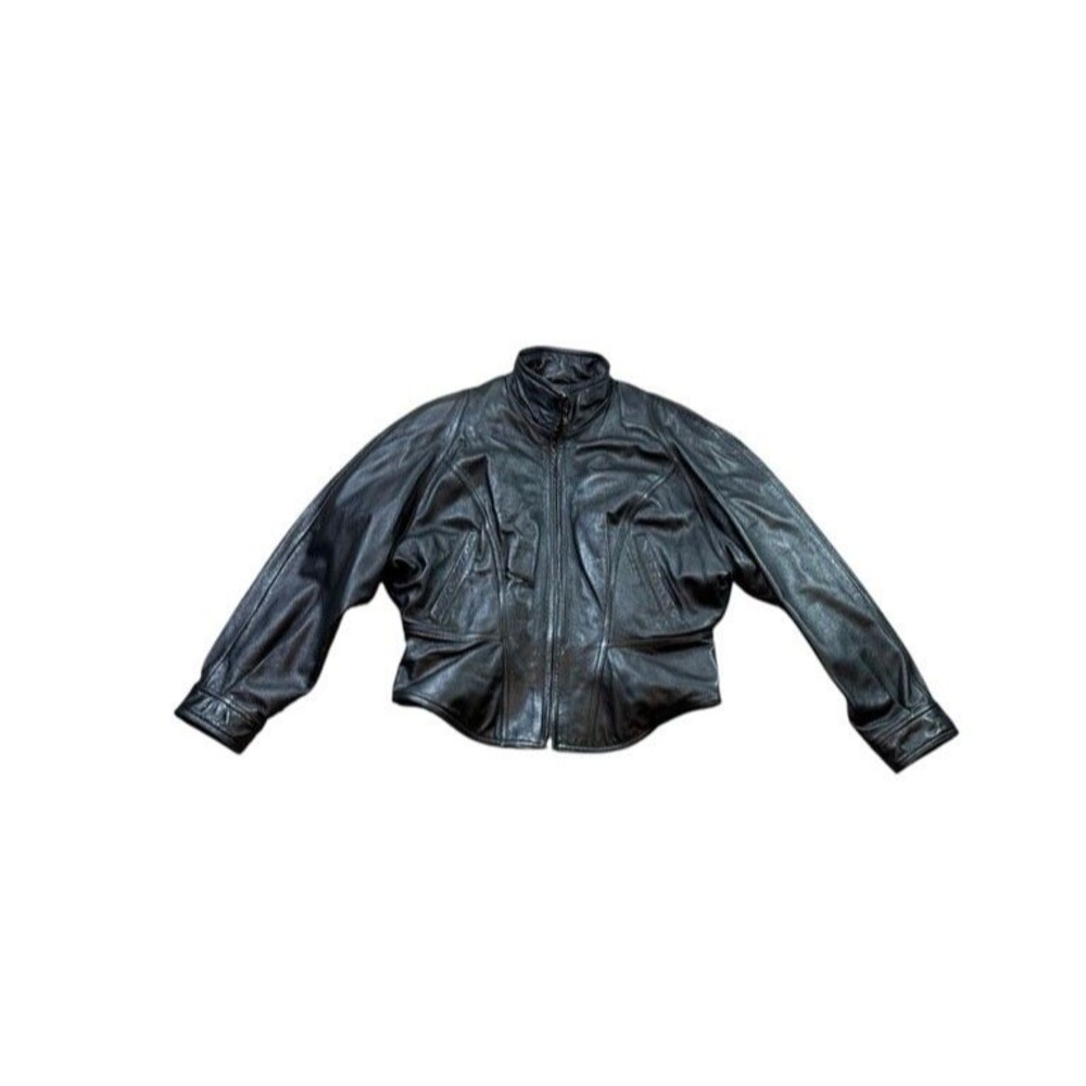 Wilsons Leather Motorcycle Jacket Womens Size Large Black Thinsulate Biker Vtg
